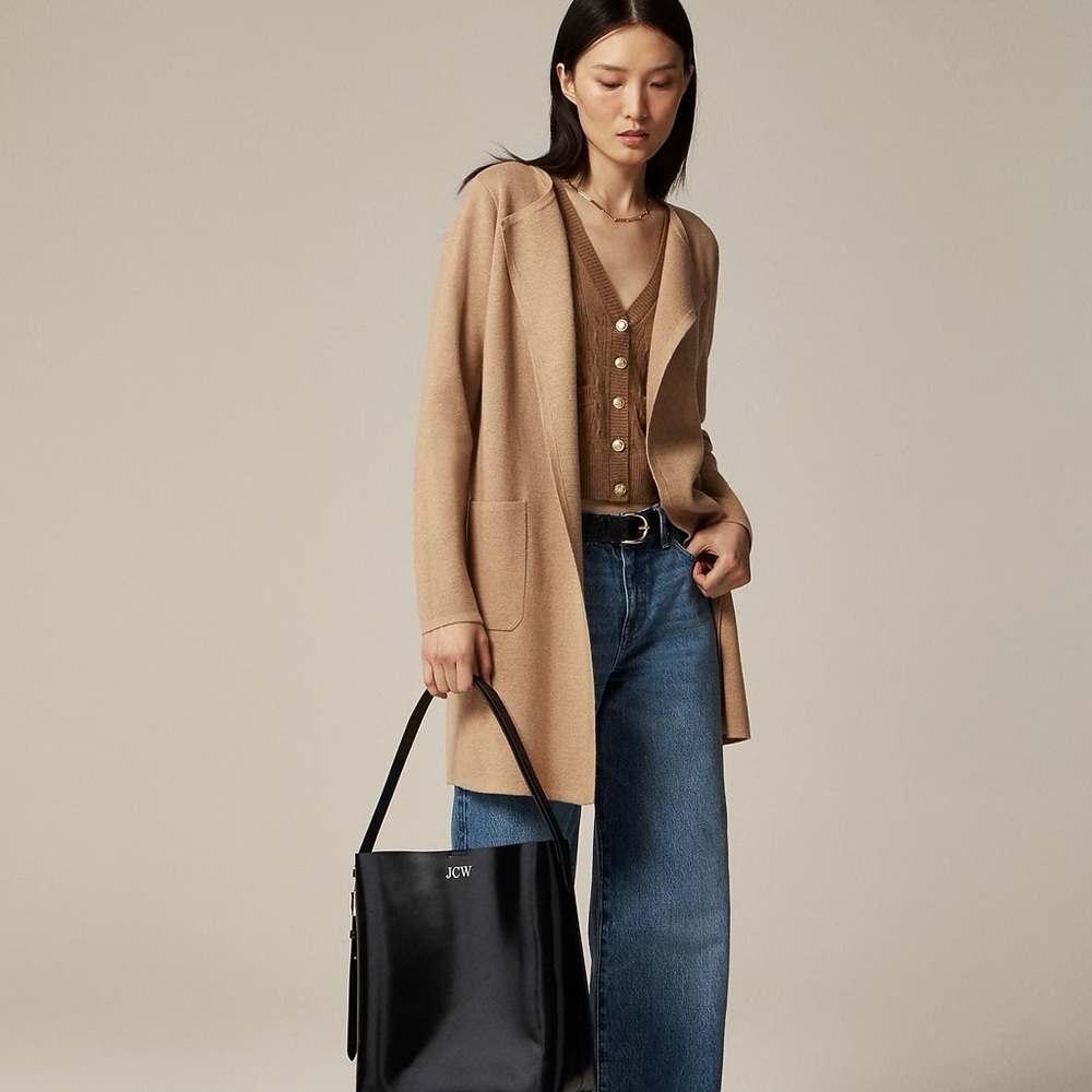 J. Crew Juliette collarless sweater-blazer‎
